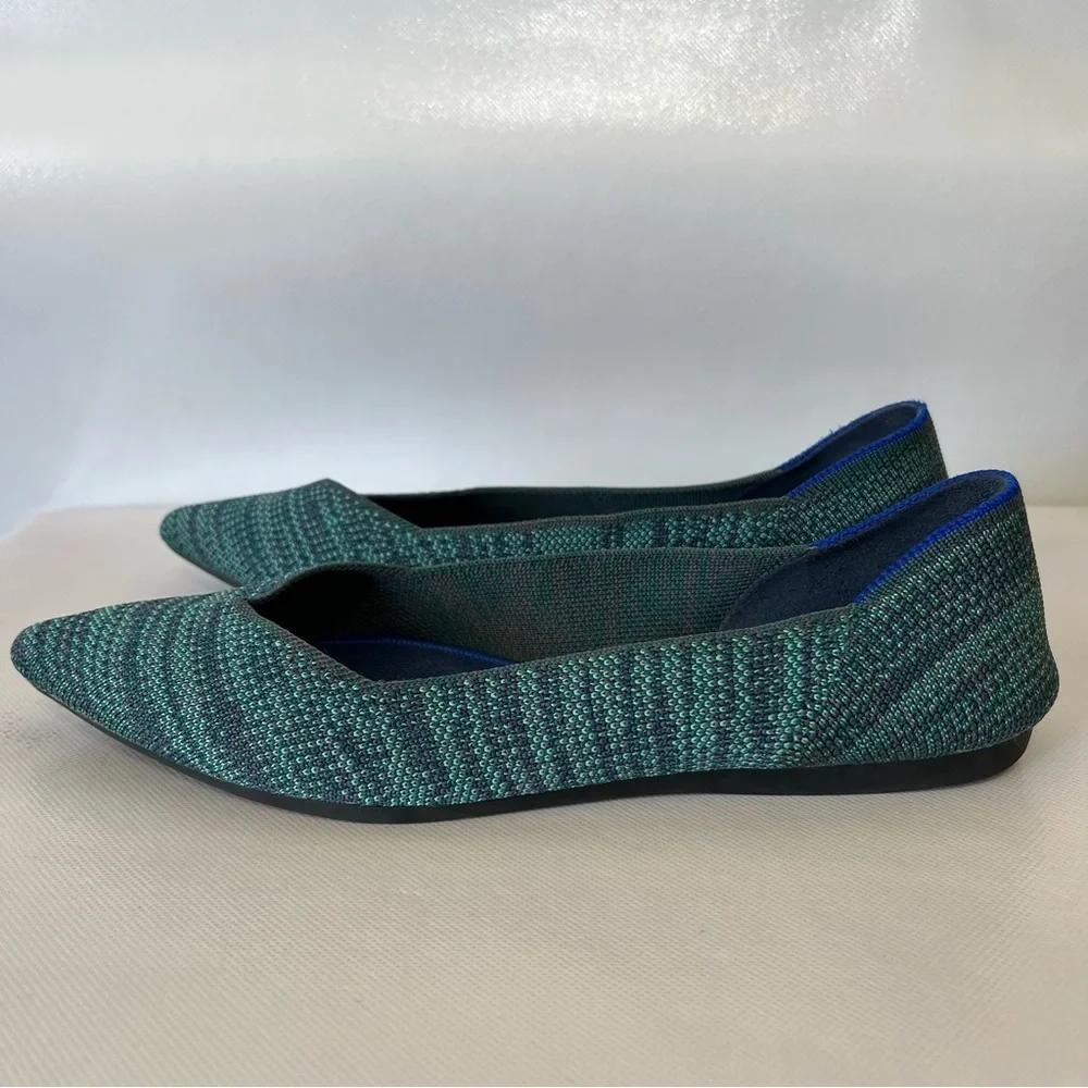 Rothy’s The Point Aqua Heather Flats